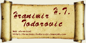Hranimir Todorović vizit kartica